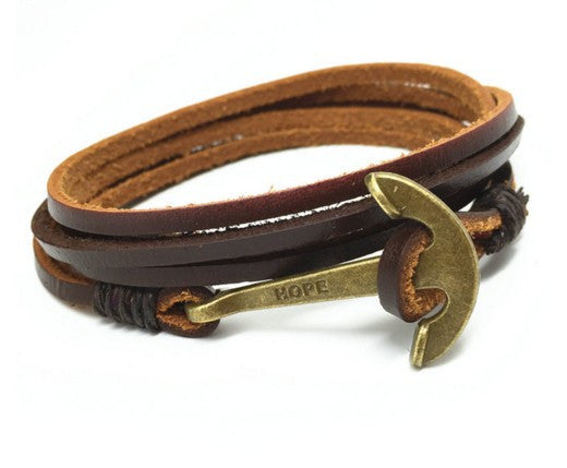 Hook Charm Genuine Leather Bracelets