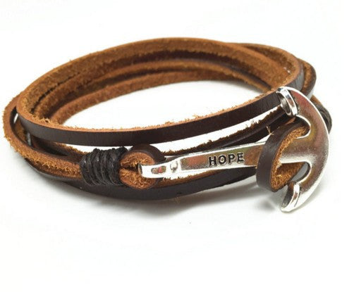 Hook Charm Genuine Leather Bracelets