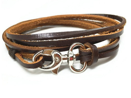 Hook Charm Genuine Leather Bracelets