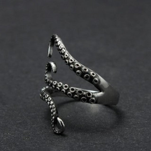 Titanium Steel Gothic Octopus Finger Ring