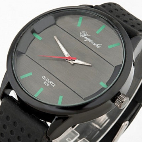 Analog Silicone Leather Watch Men