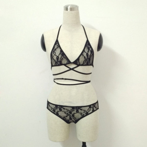 Underwear Set Embroidery Lace Bandage