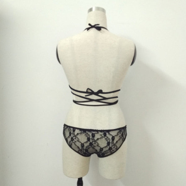 Underwear Set Embroidery Lace Bandage