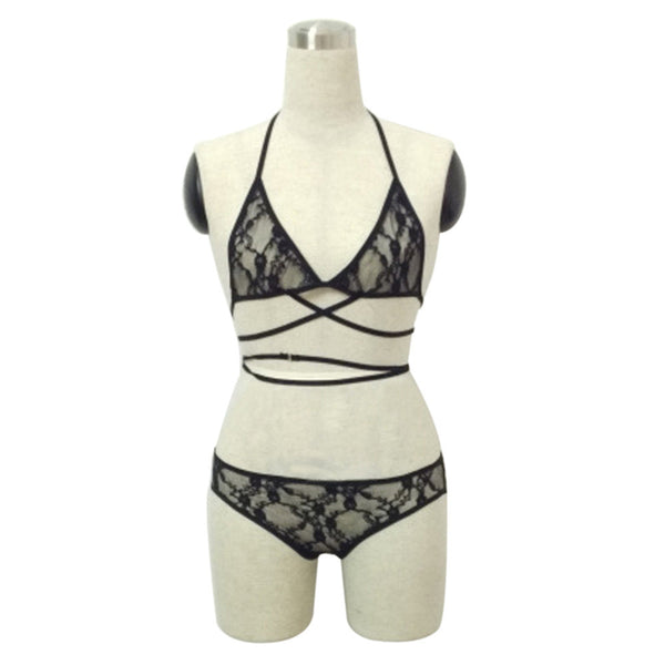 Underwear Set Embroidery Lace Bandage