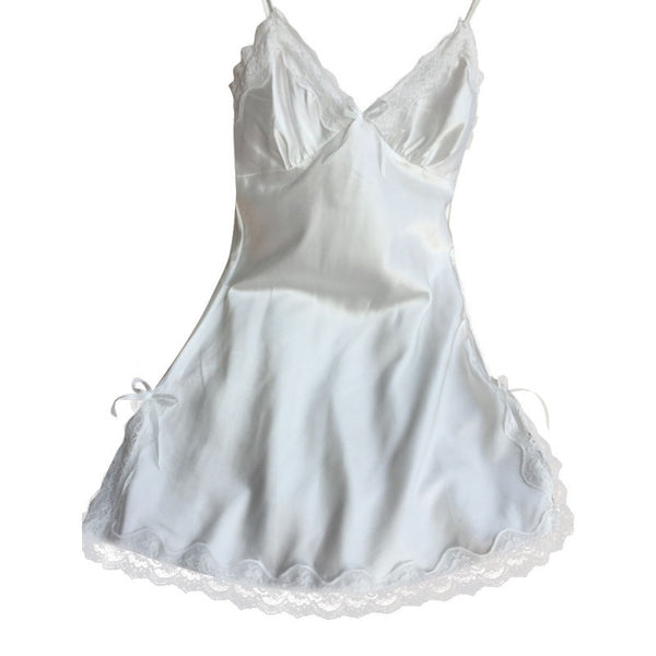 V-neck Nightgown Lace Sleepwear
