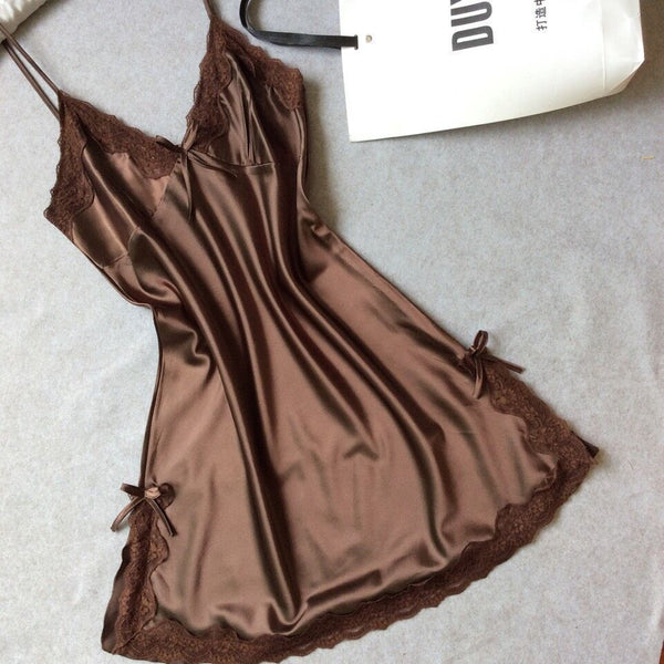 Sleeveless Nighties V-neck Nightgown