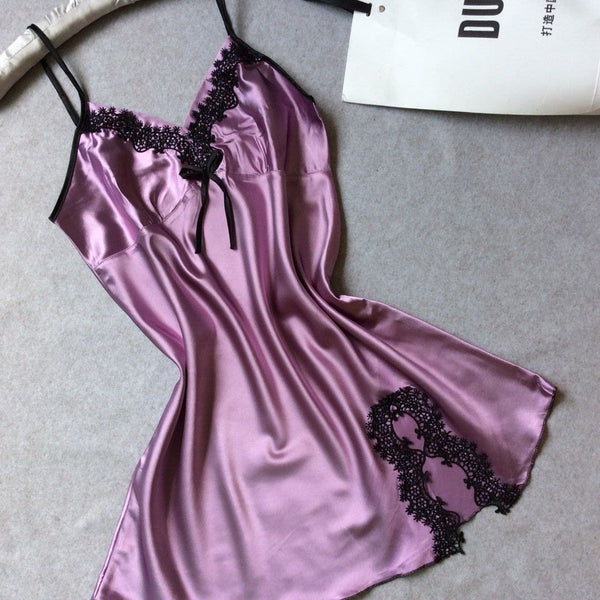 Sleeveless Nighties V-neck Nightgown